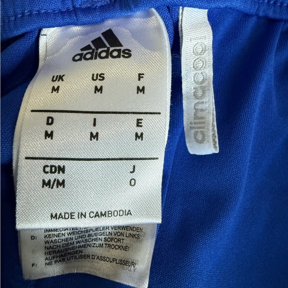 Adidas Blue Athletic Shorts with Signature Stripes - Picture 2 of 3